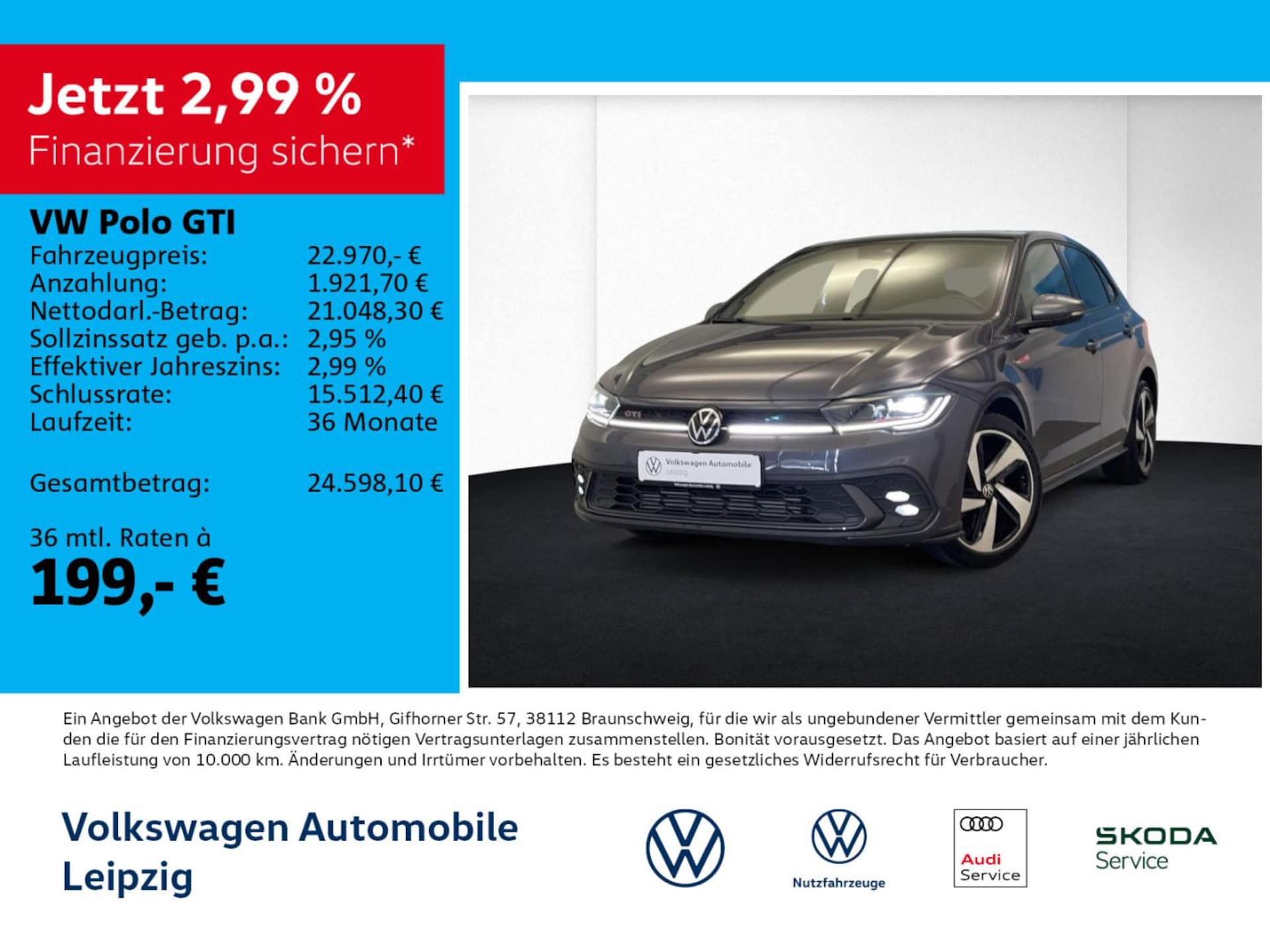 Volkswagen Polo 2023 — Polo GTI 2.0 TSI DSG OPF *Navi*IQ.Light*