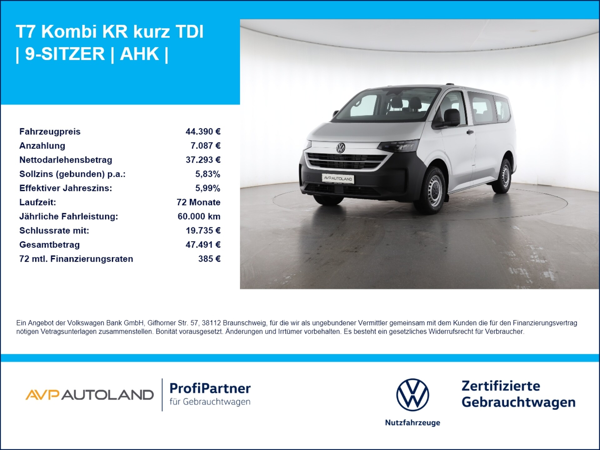 Volkswagen Transporter Kombi kurzer Radstand