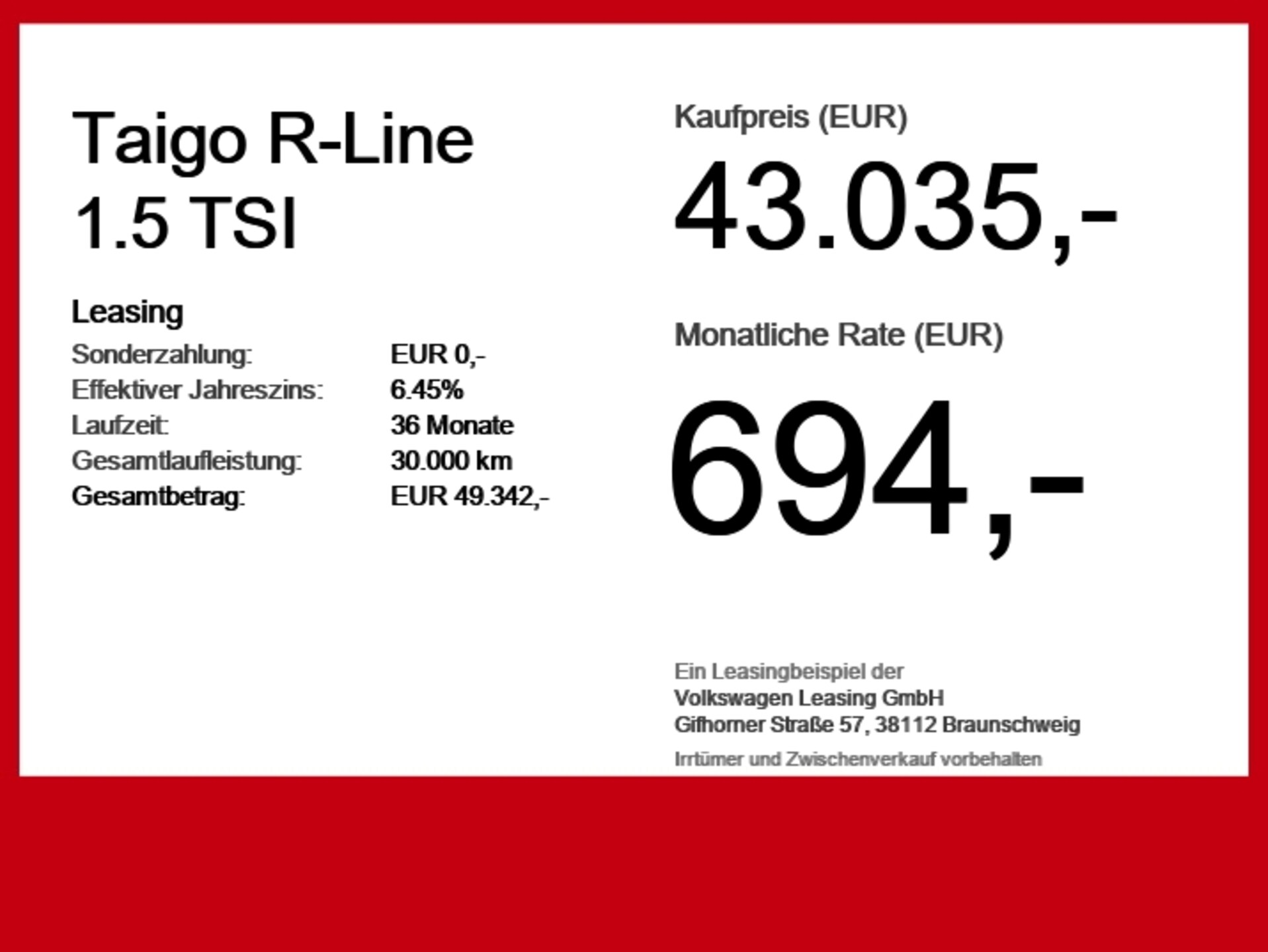 Volkswagen Taigo R-Line