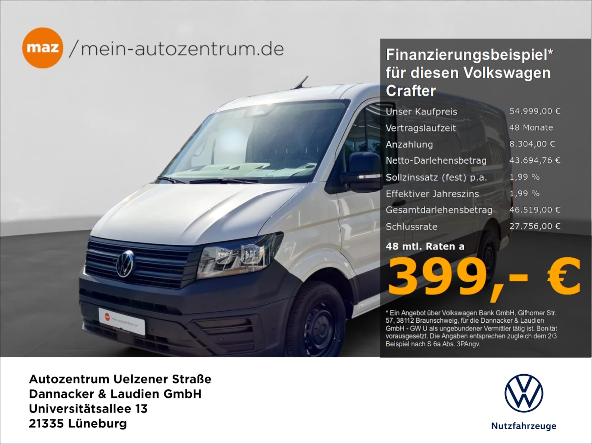 Volkswagen Crafter Kasten mittlerer Radstand