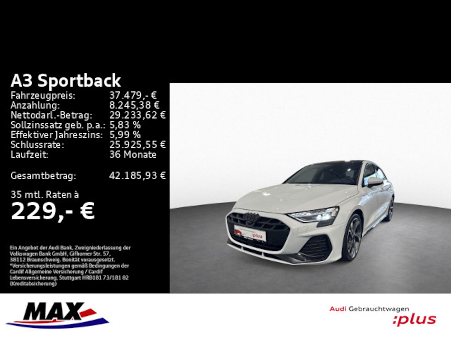 Bild über Audi A3 Sportback TDI S tronic - für weitere Informationen kontaktieren Sie den Audi Partner