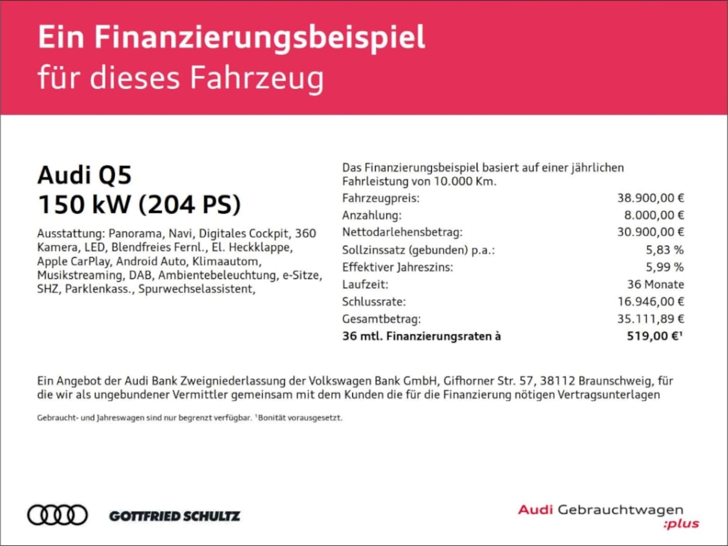 Bild über Audi Q5 40 TFSI quattro S tronic - für weitere Informationen kontaktieren Sie den Audi Partner