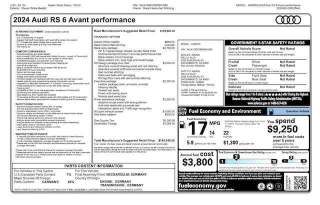 2024 Audi RS6 Avant performance