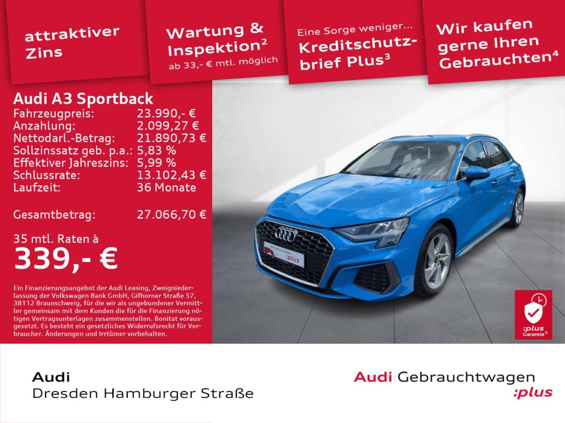 Audi A3 Sportback S line