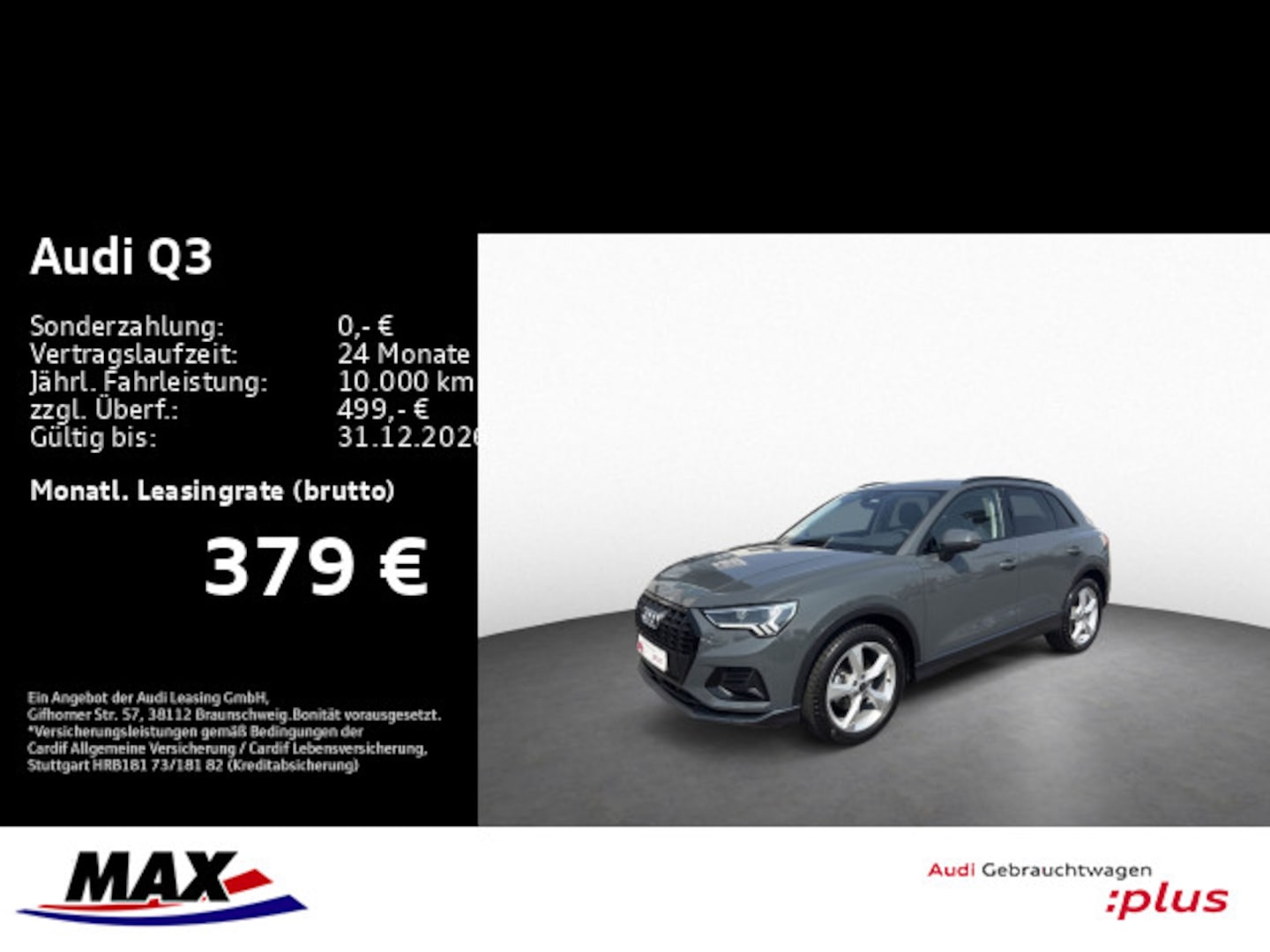 Bild über Audi Q3 TDI 110 kW S tronic - für weitere Informationen kontaktieren Sie den Audi Partner