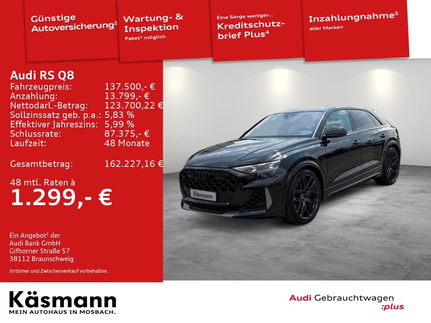 Bild über Audi RS Q8 SUV TFSI quattro 471 kW tiptronic - für weitere Informationen kontaktieren Sie den Audi Partner