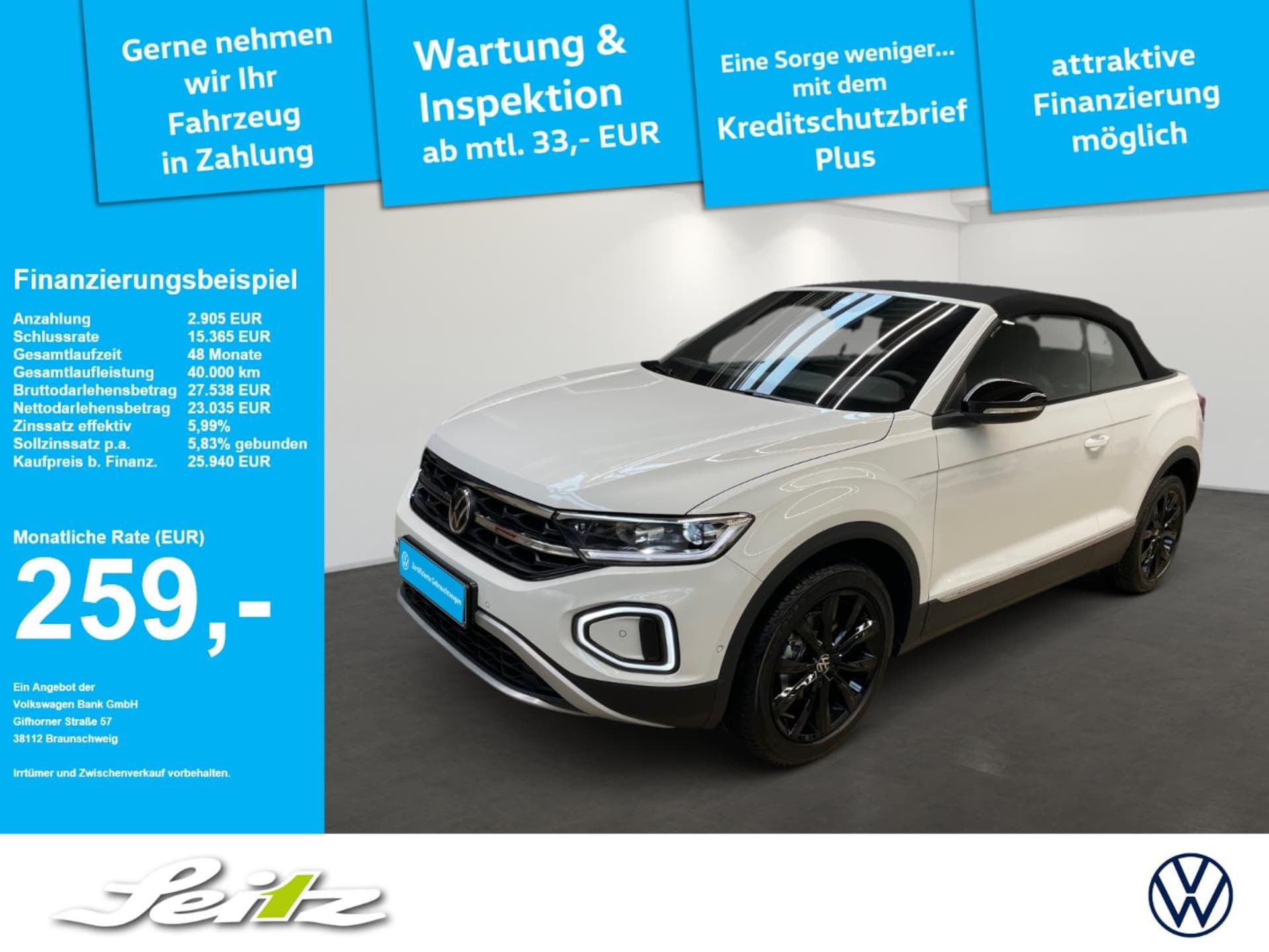 Volkswagen T-Roc Cabriolet 2025 — 1.0 TSI *APPCON*LED*VIRT.-COCKPIT*
