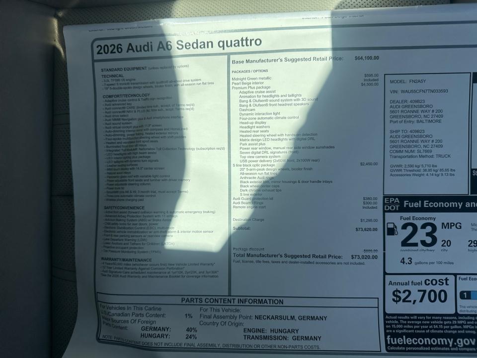2026 Audi A6 Premium Plus - Photo 33