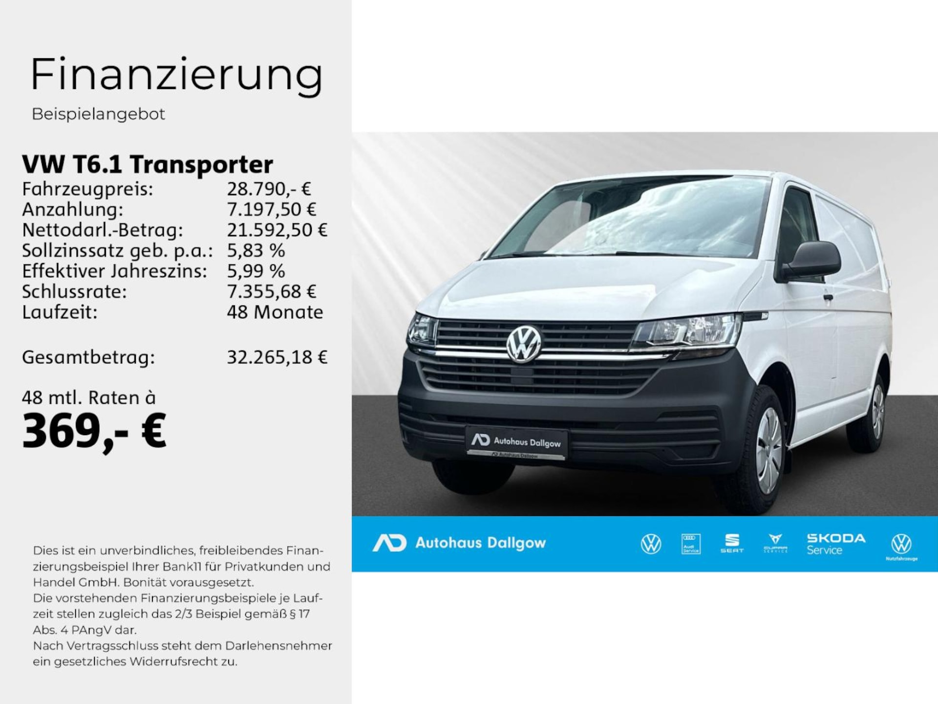 Volkswagen T6.1 Transporter Kasten kurzer Radstand