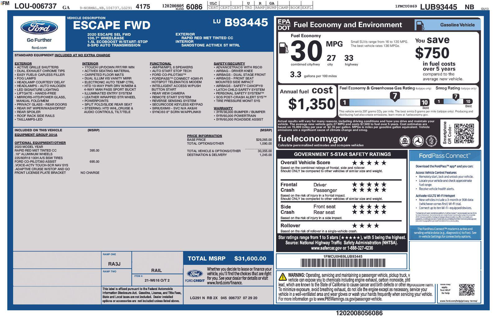 2020 Ford Escape SEL FWD's photo