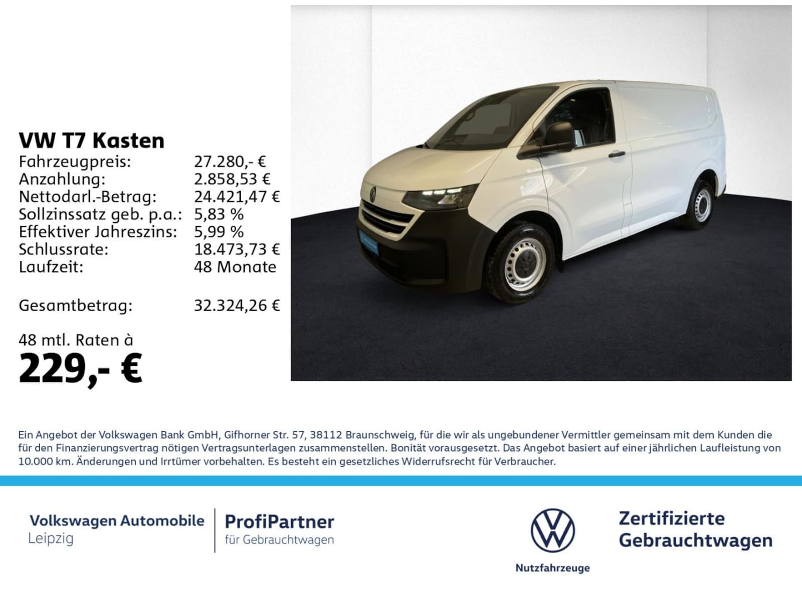 Volkswagen Transporter Kasten kurzer Radstand