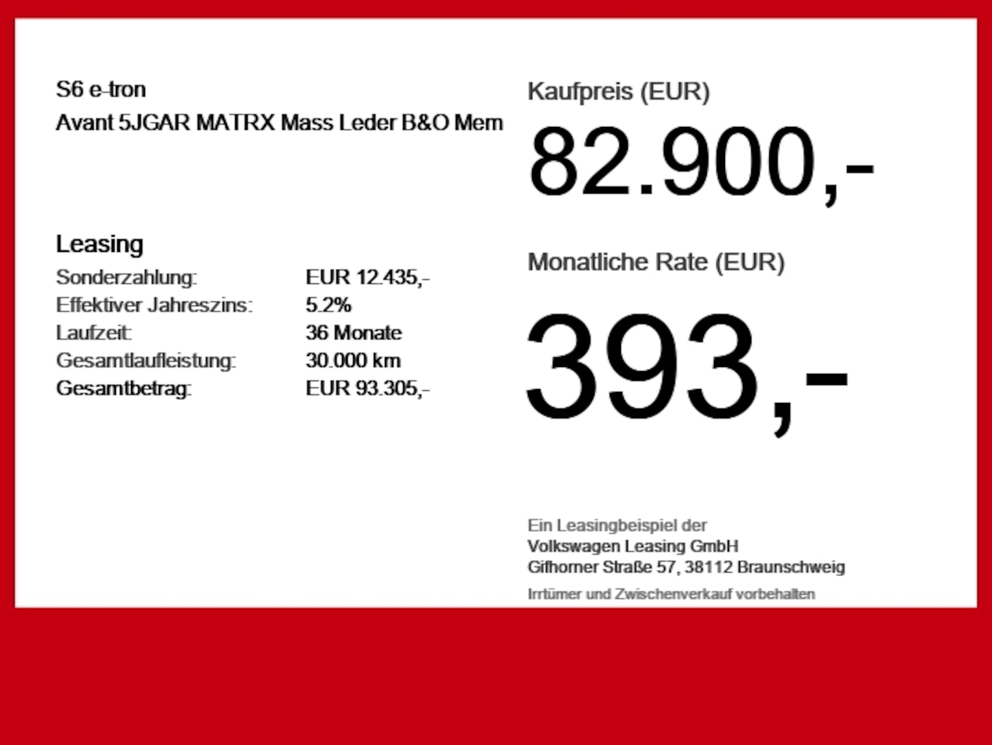 Bild über Audi S6 Avant e-tron e-tron quattro 370 kW - für weitere Informationen kontaktieren Sie den Audi Partner