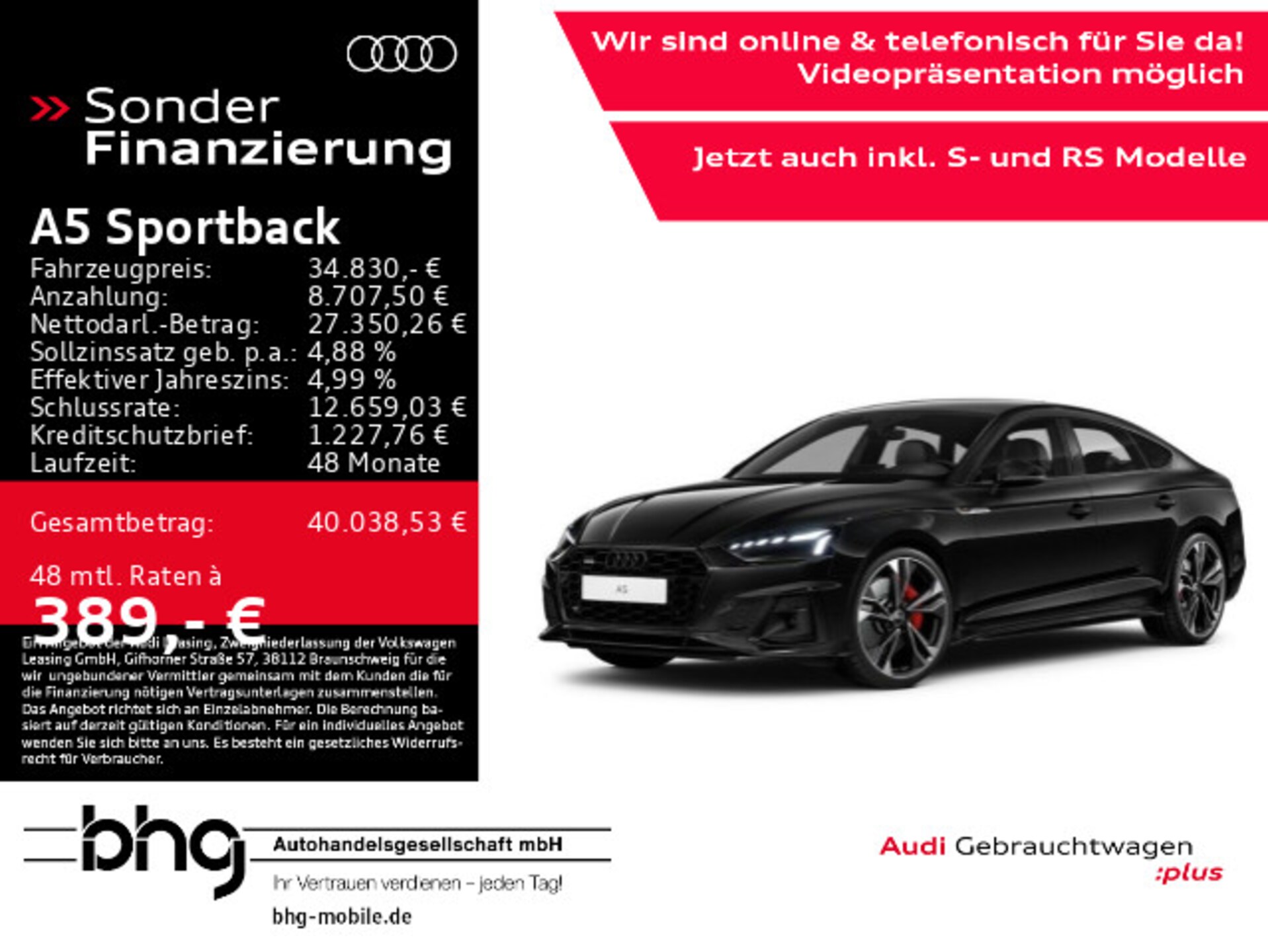 Audi A5 Sportback S line
