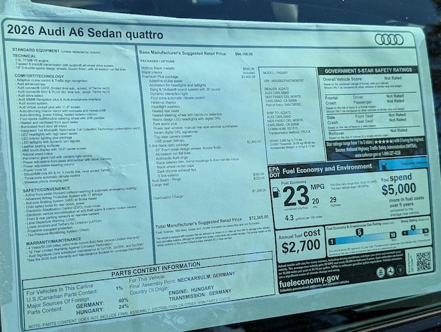2026 Audi A6 Sedan