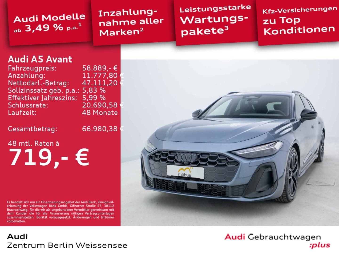 Bild über Audi A5 Avant e-hybrid e-hybrid quattro 270 kW S tronic - für weitere Informationen kontaktieren Sie den Audi Partner
