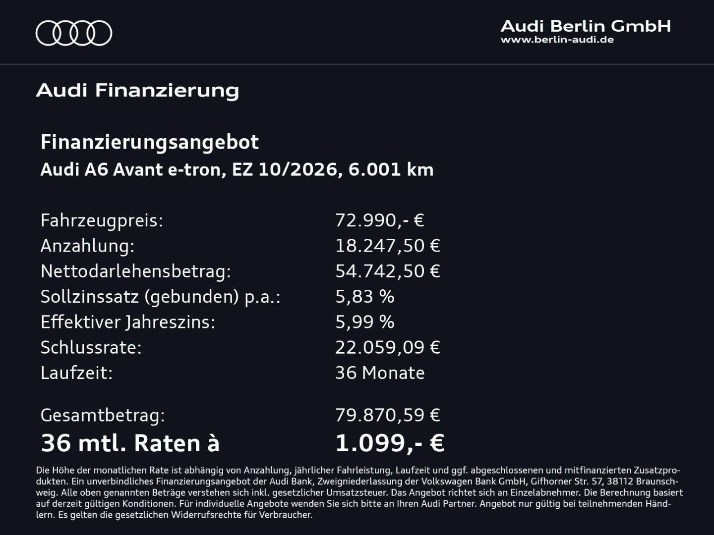 Bild über Audi A6 Avant e-tron e-tron - für weitere Informationen kontaktieren Sie den Audi Partner