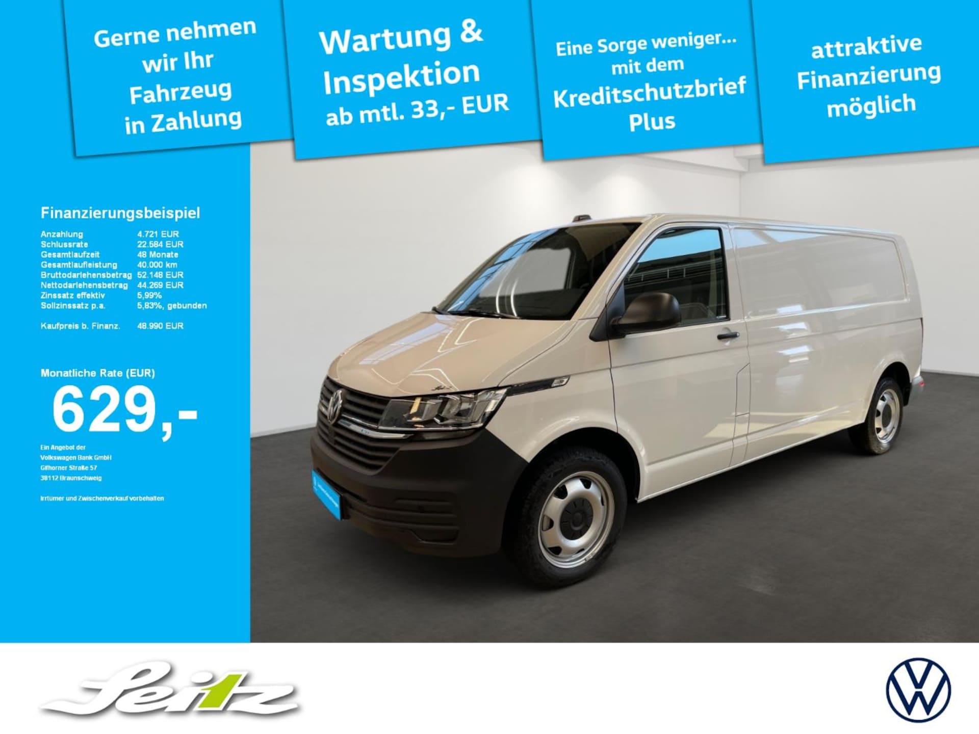 Volkswagen T6.1 Transporter Kasten langer Radstand