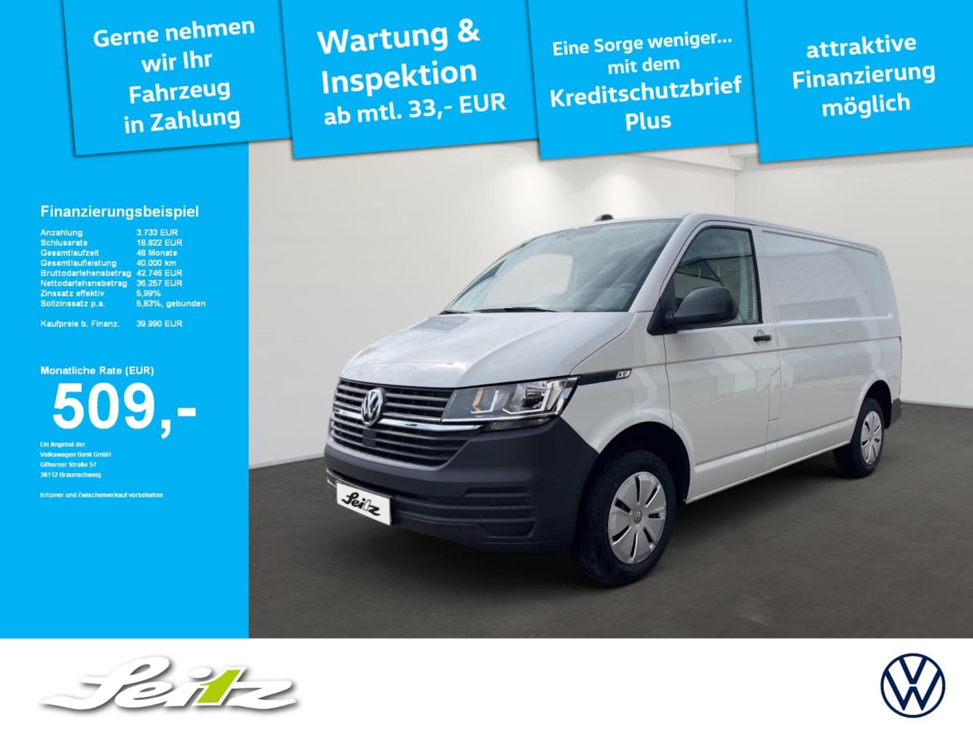 Volkswagen T6.1 Transporter Kasten kurzer Radstand