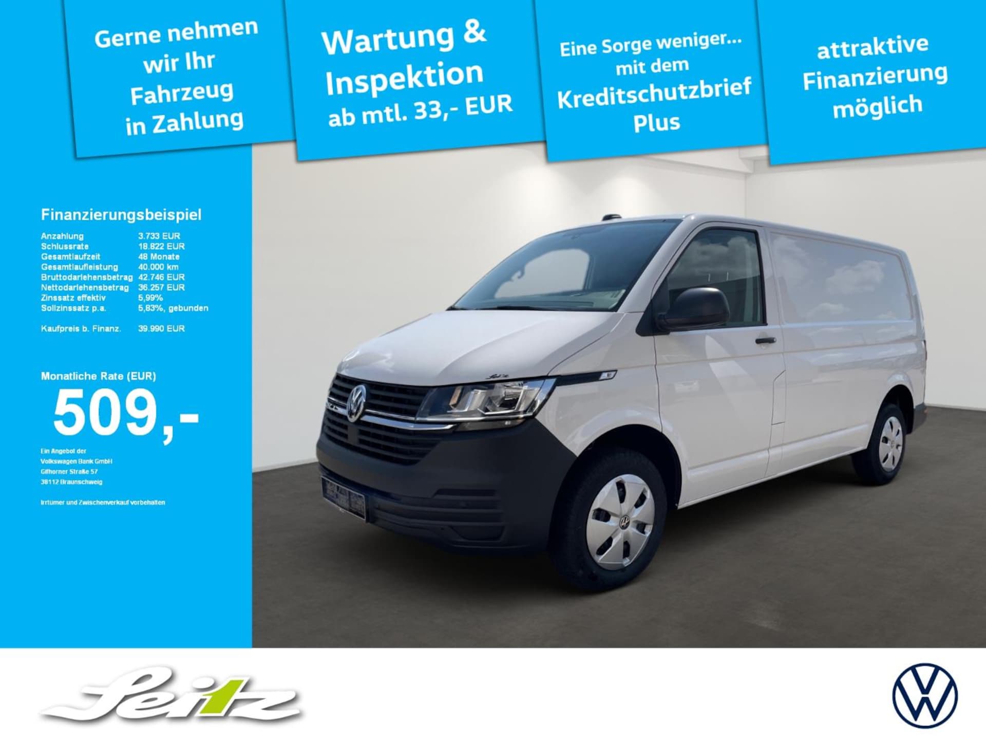 Volkswagen T6.1 Transporter Kasten kurzer Radstand