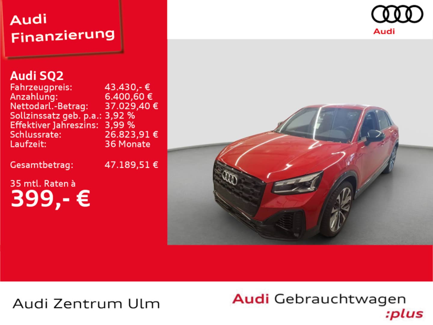 Bild über Audi SQ2 TFSI quattro S tronic - für weitere Informationen kontaktieren Sie den Audi Partner