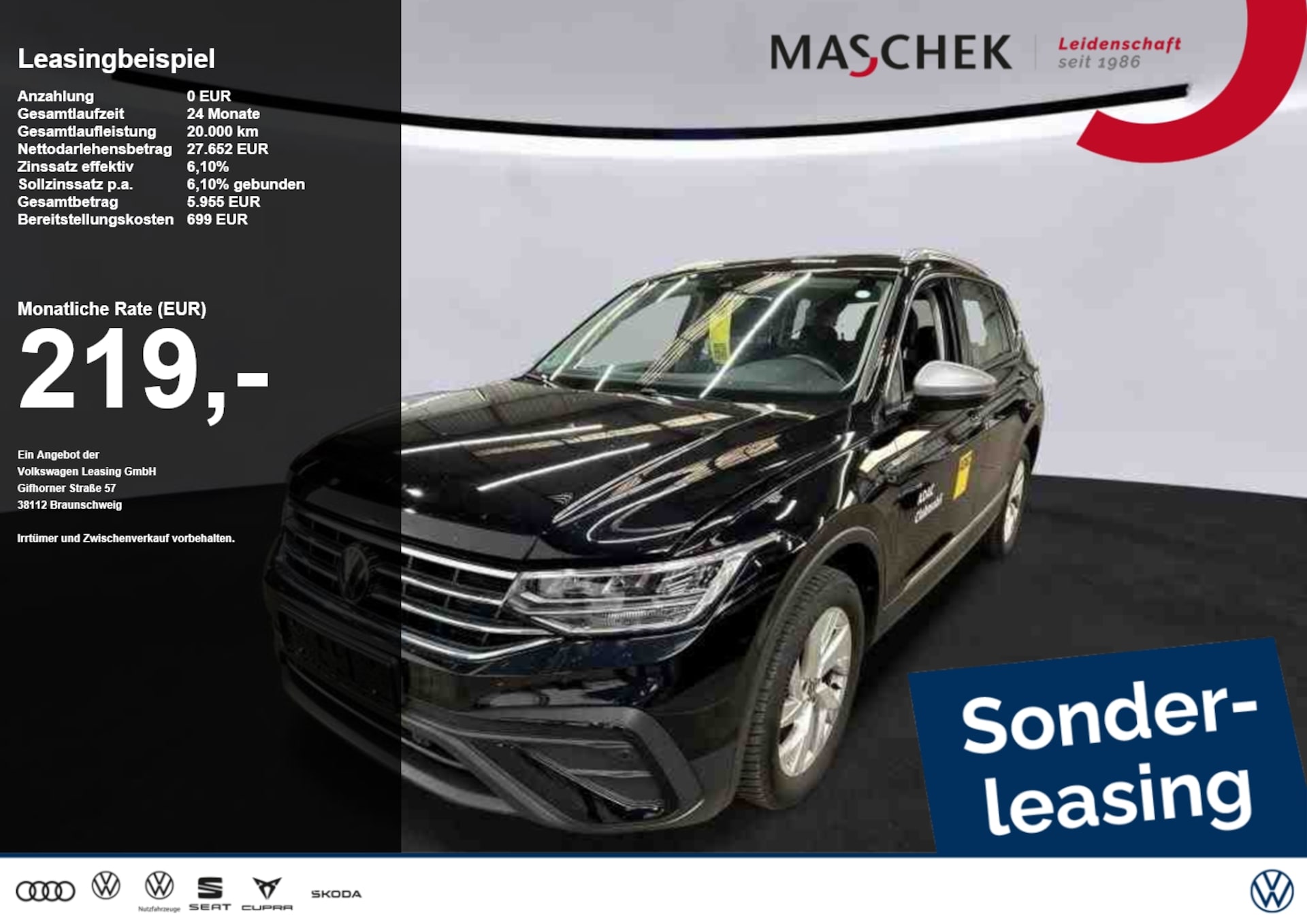 Volkswagen Tiguan Allspace — Volkswagen Tiguan Allspace 1.5 TSI Sonderleasing! AHK Navi 7-Sitze