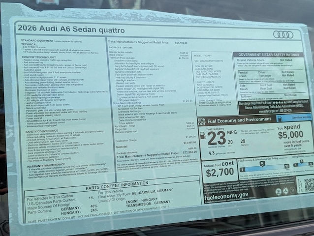 2026 Audi A6 Sedan