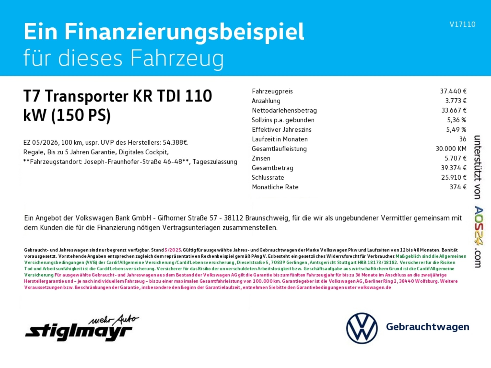 Volkswagen Transporter Kasten kurzer Radstand