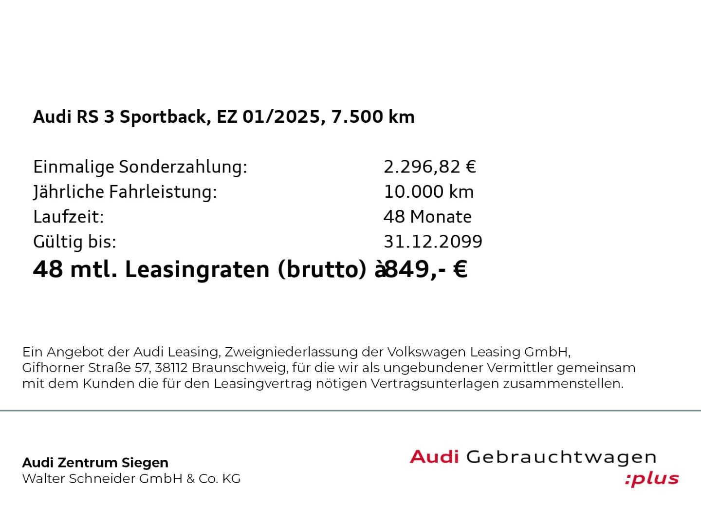 Image about Audi RS 3 Sportback TFSI quattro S tronic