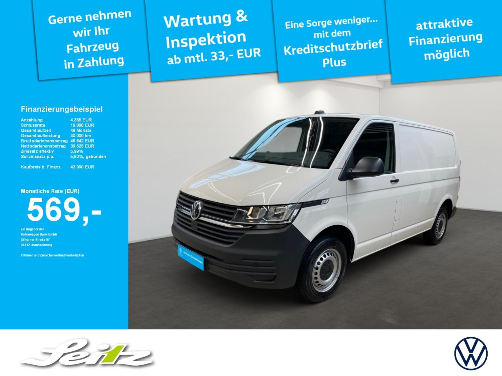 Volkswagen T6.1 Transporter Kasten kurzer Radstand