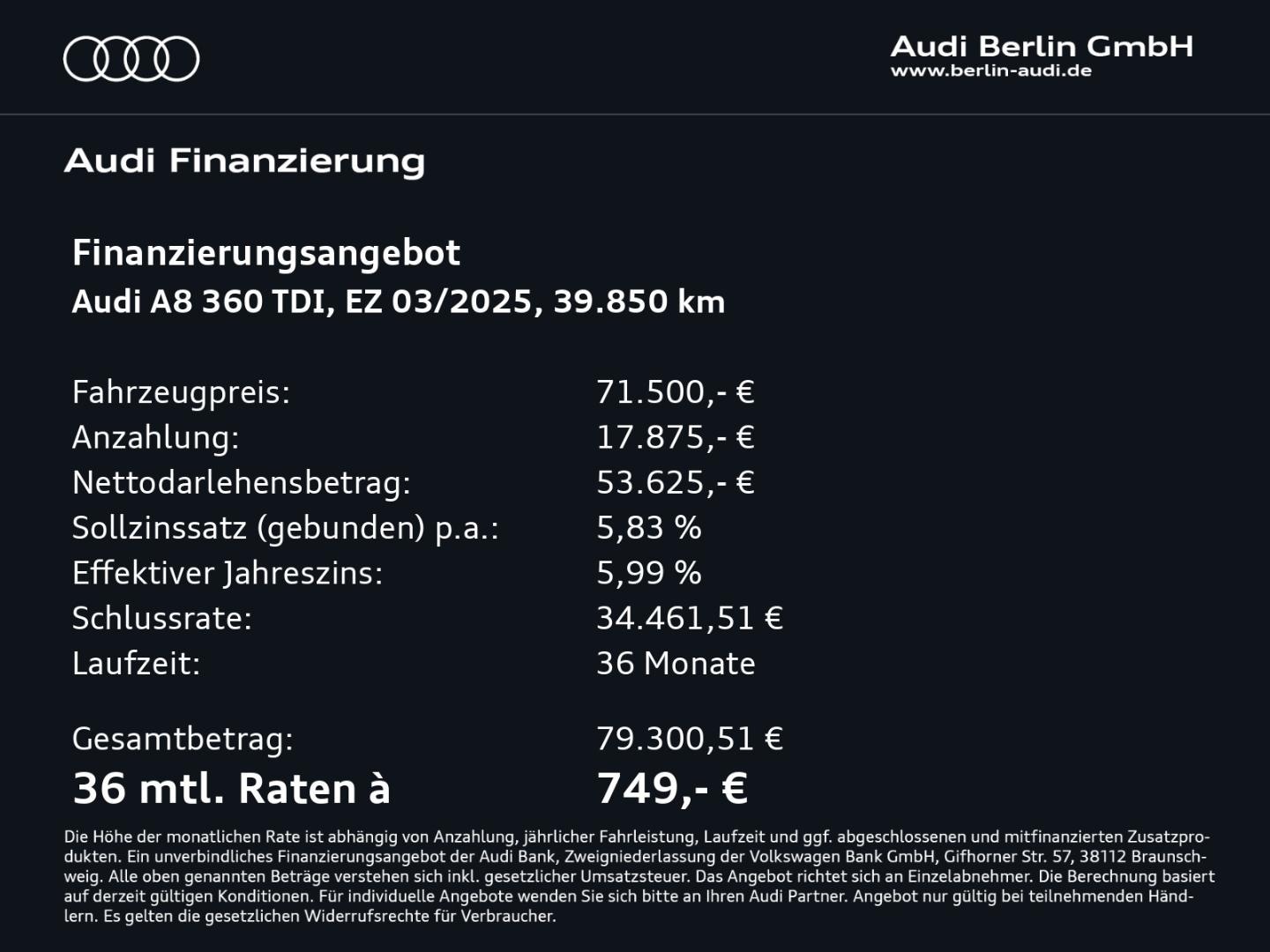 Bild über Audi A8 L 50 TDI quattro tiptronic - für weitere Informationen kontaktieren Sie den Audi Partner