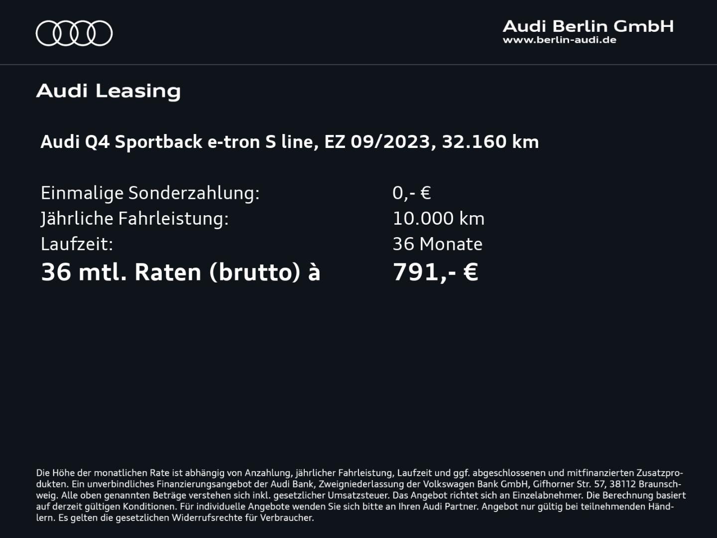 Bild über Audi Q4 Sportback e-tron 50 e-tron quattro - für weitere Informationen kontaktieren Sie den Audi Partner