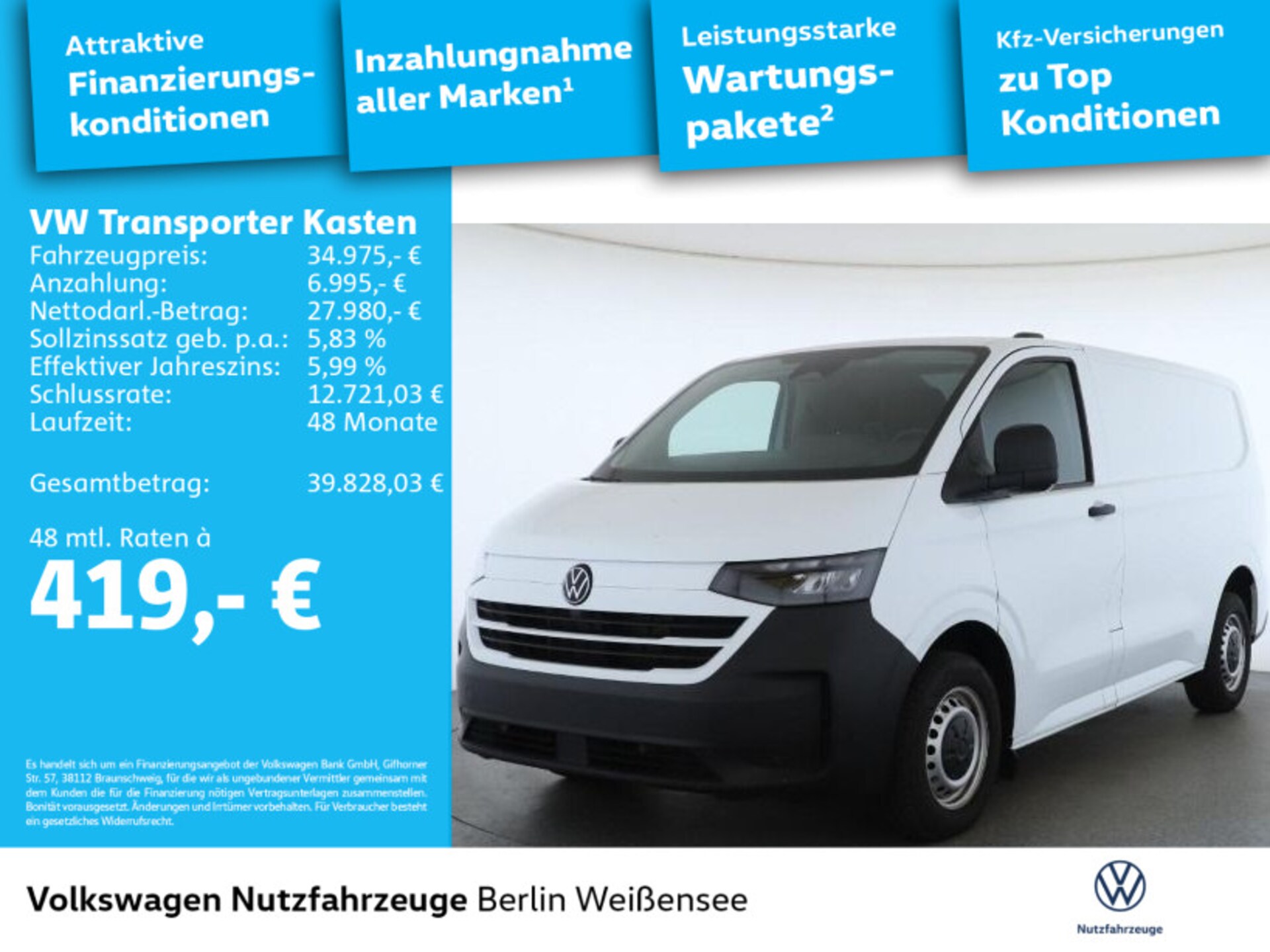 Volkswagen Transporter Kasten kurzer Radstand