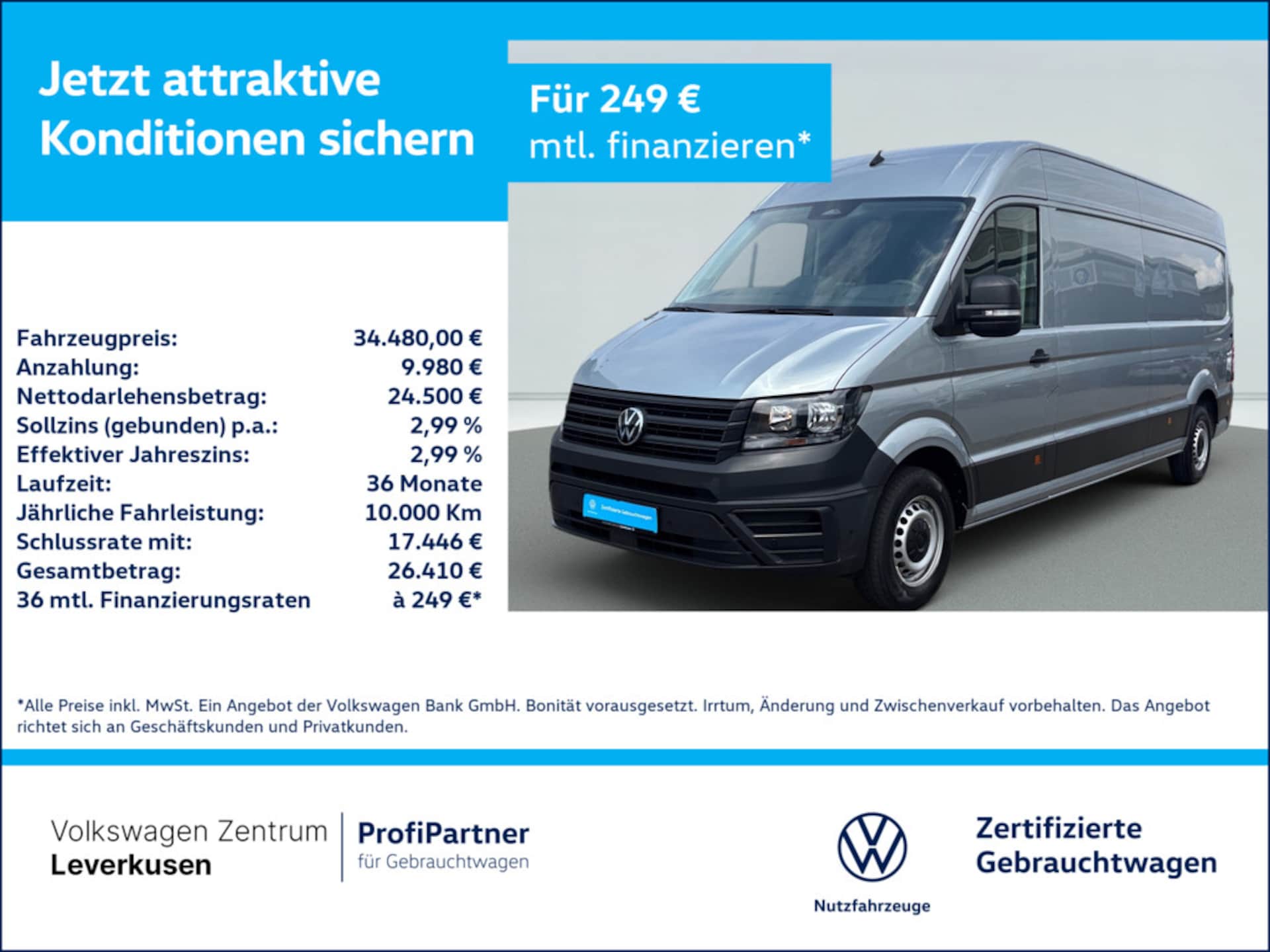 Volkswagen Crafter Kasten langer Radstand
