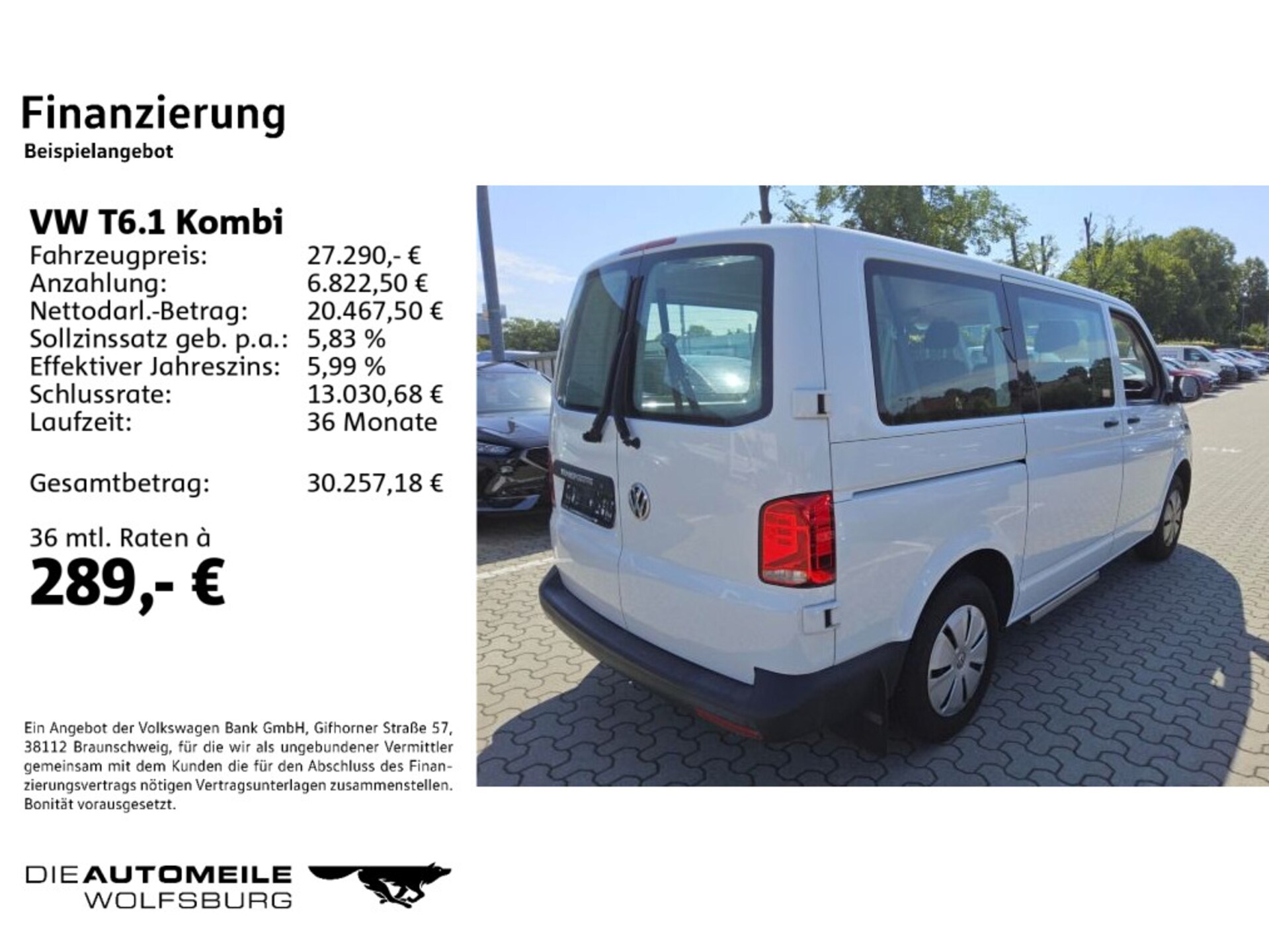 Volkswagen T6.1 Transporter Kombi kurzer Radstand