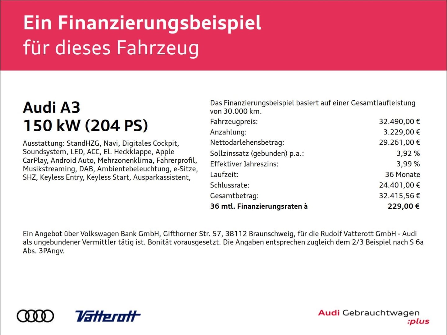 Bild über Audi A3 Sportback TFSI e TFSI e 150 kW S tronic - für weitere Informationen kontaktieren Sie den Audi Partner