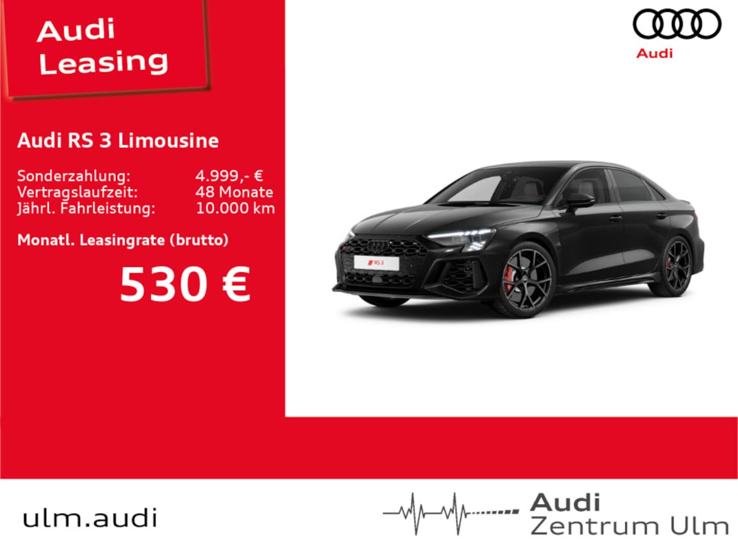 Bild über Audi RS 3 Limousine TFSI quattro S tronic - für weitere Informationen kontaktieren Sie den Audi Partner