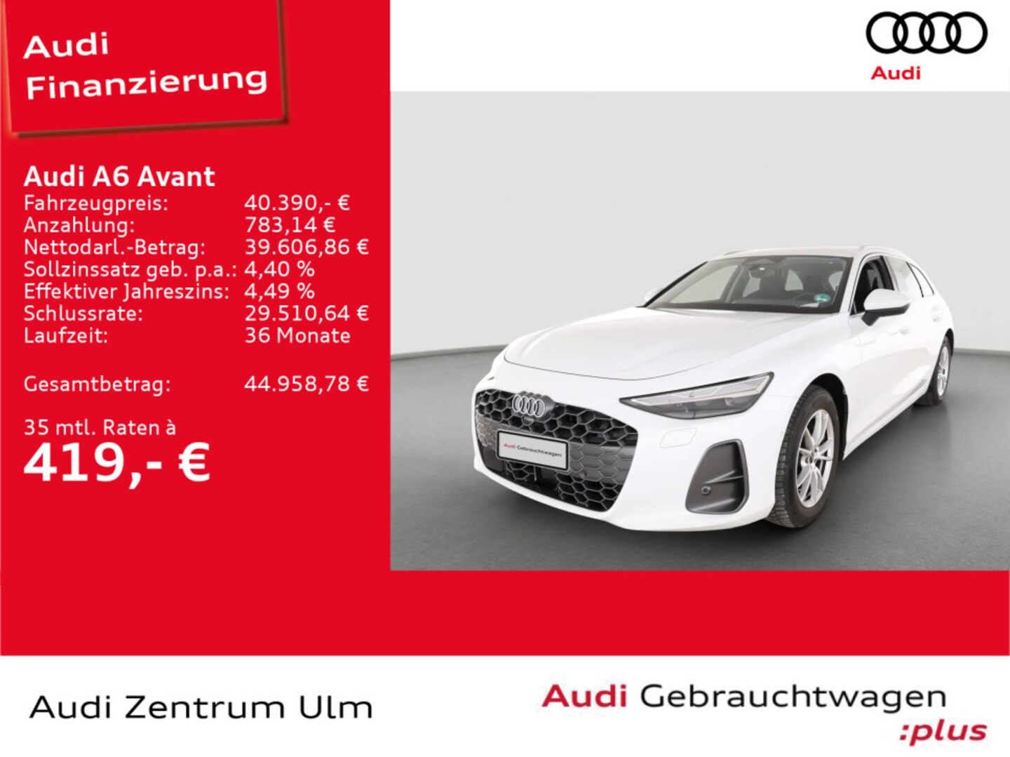 Bild über Audi A6 Avant TFSI 150 kW S tronic - für weitere Informationen kontaktieren Sie den Audi Partner