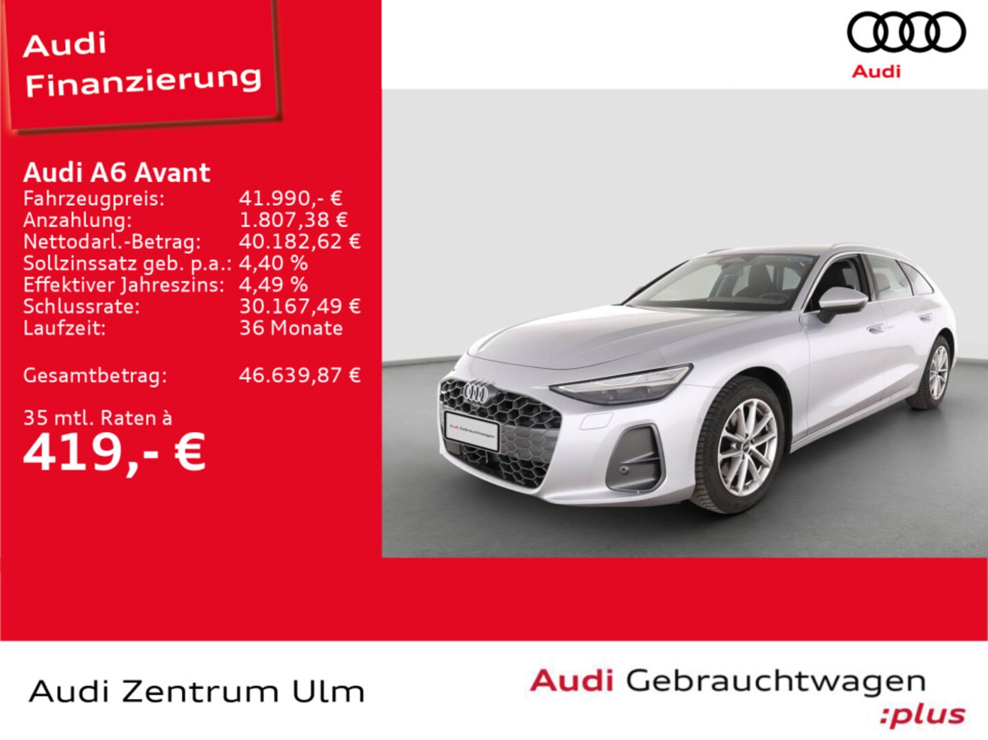 Bild über Audi A6 Avant TFSI 150 kW S tronic - für weitere Informationen kontaktieren Sie den Audi Partner