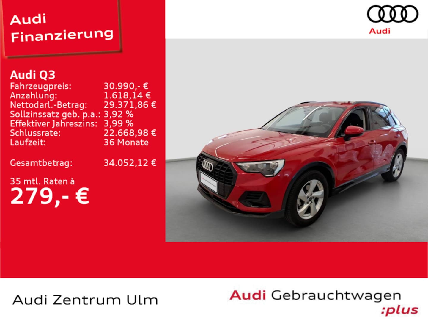 Bild über Audi Q3 advanced 35 TFSI S tronic - für weitere Informationen kontaktieren Sie den Audi Partner