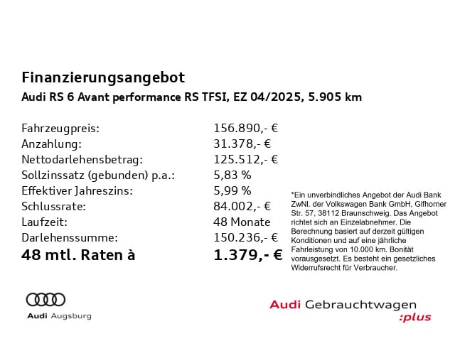 Image about Audi RS 6 Avant performance quattro tiptronic