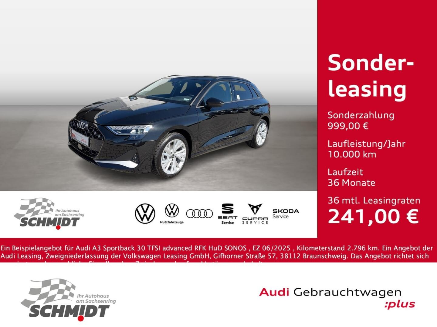 Bild über Audi A3 Sportback advanced 30 TFSI Schaltgetriebe - für weitere Informationen kontaktieren Sie den Audi Partner