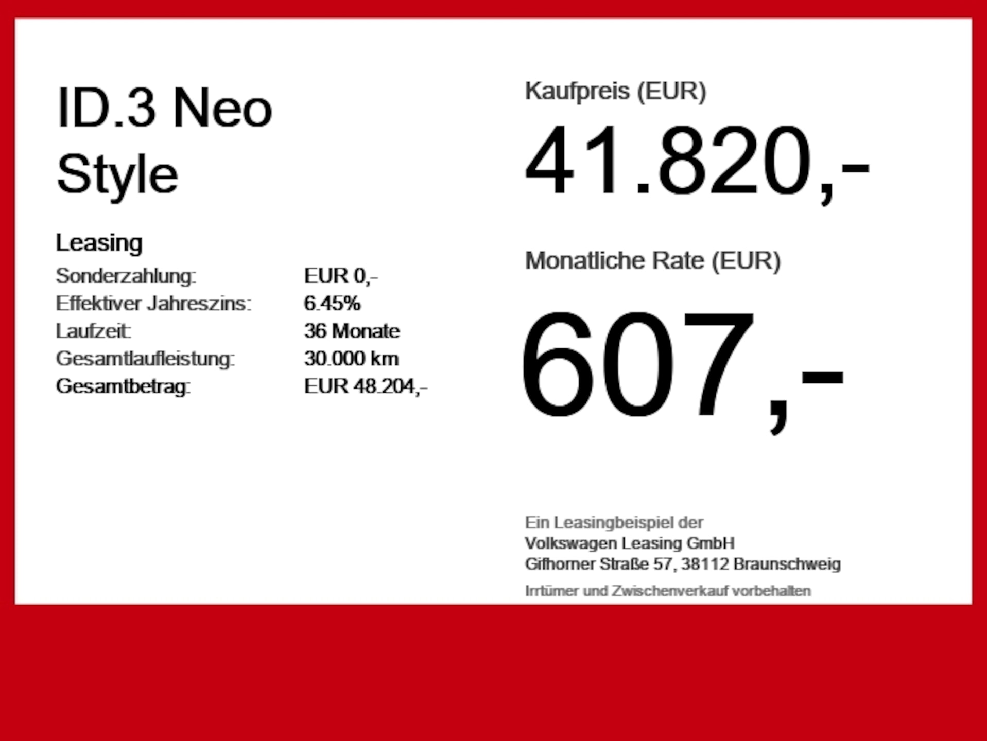 Volkswagen ID.3 Neo Style