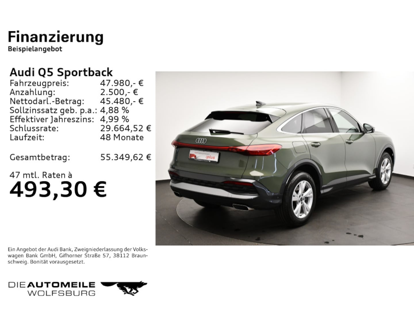 Bild über Audi Q5 Sportback TFSI 150 kW S tronic - für weitere Informationen kontaktieren Sie den Audi Partner
