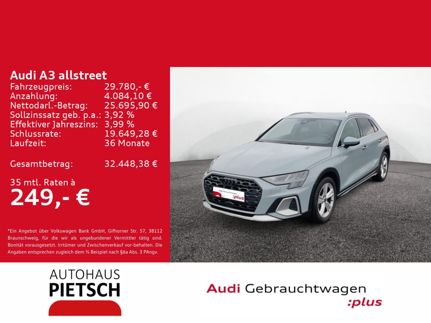 Bild über Audi A3 allstreet 35 TFSI S tronic - für weitere Informationen kontaktieren Sie den Audi Partner