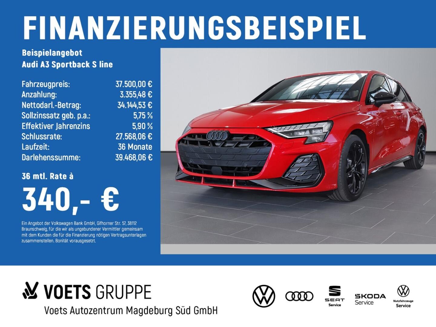Bild über Audi A3 Sportback S line 35 TFSI S tronic - für weitere Informationen kontaktieren Sie den Audi Partner