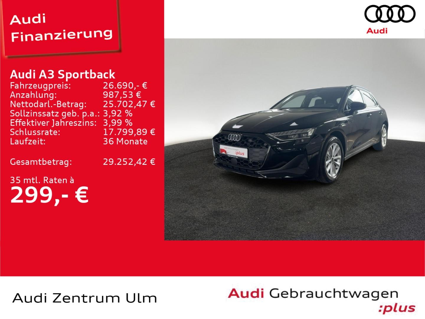 Bild über Audi A3 Sportback TDI Schaltgetriebe - für weitere Informationen kontaktieren Sie den Audi Partner