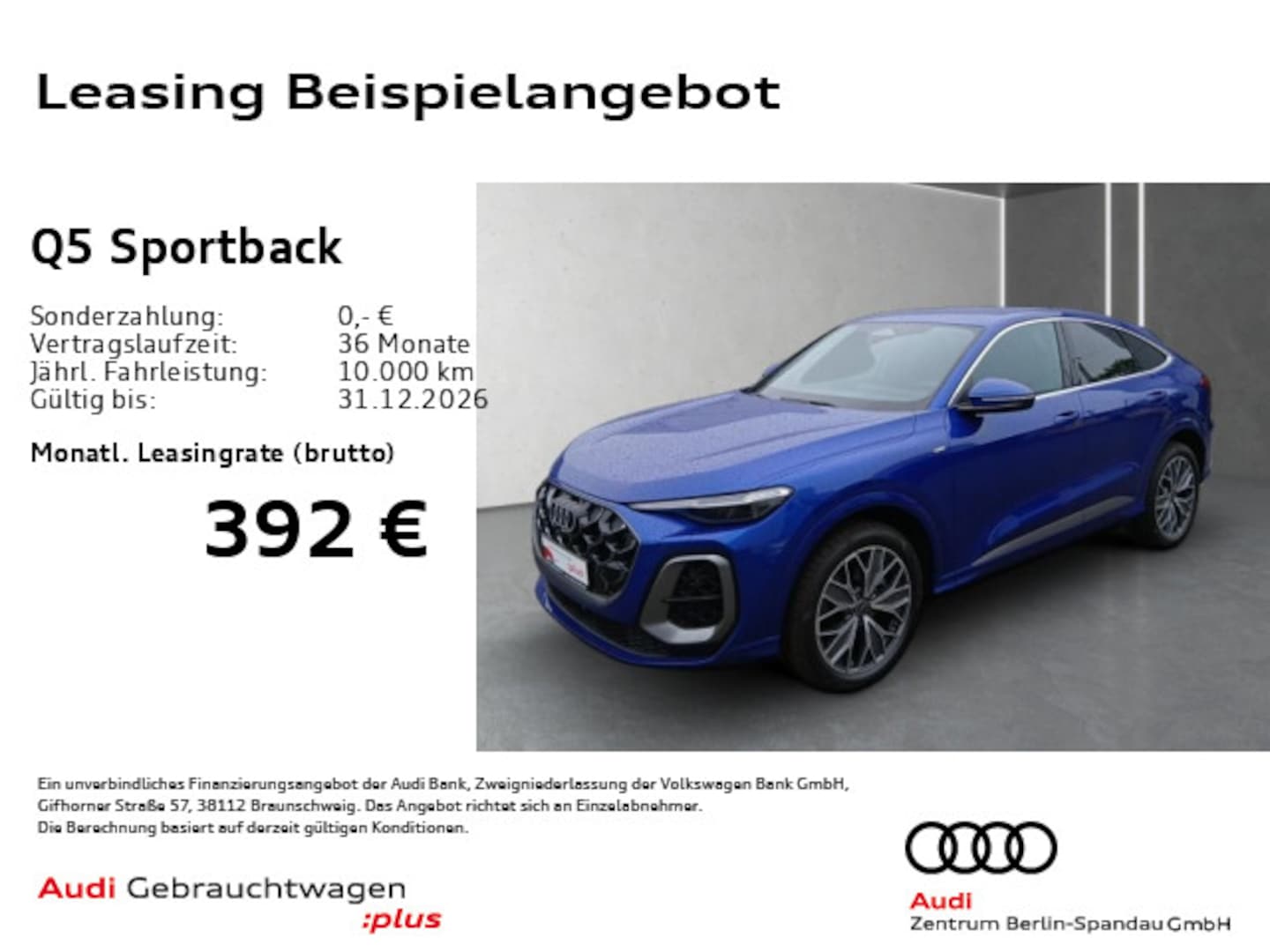 Bild über Audi Q5 Sportback TFSI 150 kW S tronic - für weitere Informationen kontaktieren Sie den Audi Partner