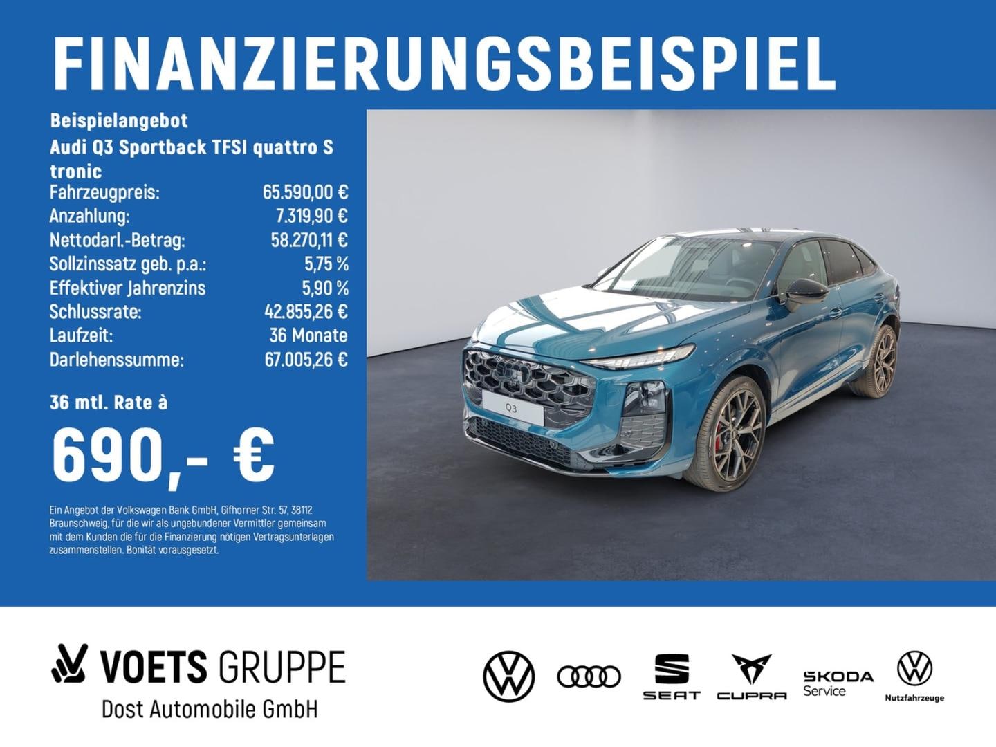 Bild über Audi Q3 Sportback TFSI quattro 195 kW S tronic - für weitere Informationen kontaktieren Sie den Audi Partner
