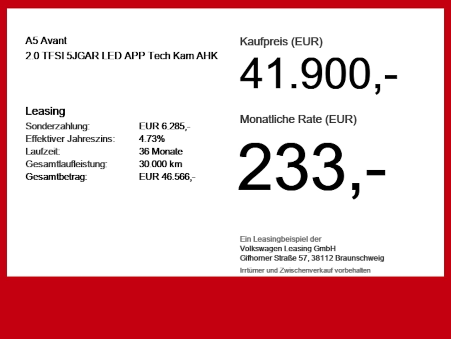 Bild über Audi A5 Avant TFSI S tronic - für weitere Informationen kontaktieren Sie den Audi Partner