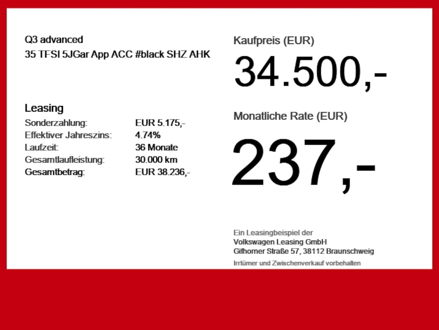 Bild über Audi Q3 advanced 35 TFSI S tronic - für weitere Informationen kontaktieren Sie den Audi Partner